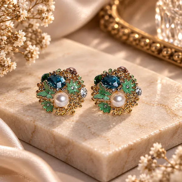 Green_Stainless_Steel_Earrings_For_Women