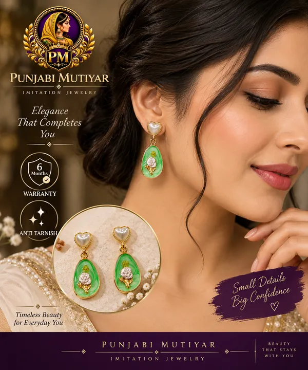 Green_Stainless_Steel_Earrings_For_Women