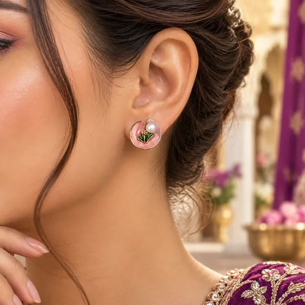 Pink_Stainless_Steel_Earrings_For_Women