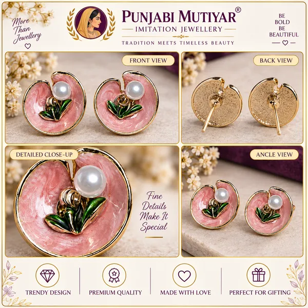 Pink_Stainless_Steel_Earrings_For_Women