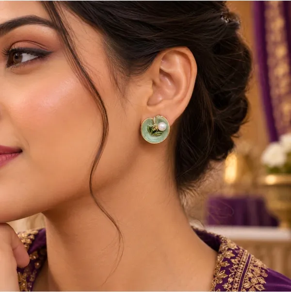 Green_Stainless_Steel_Earrings_For_Women
