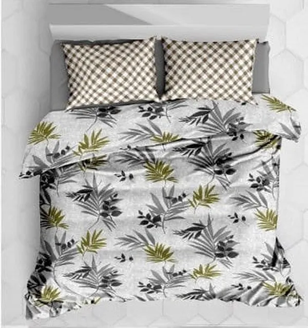 Grey_Pure_Cotton_Double_Bedsheet_With_2_Pillow_Covers