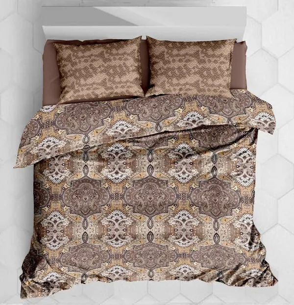 Light_Brown_Super_Soft_Cotton_Double_Bedsheet_With_2_Pillow_Cover