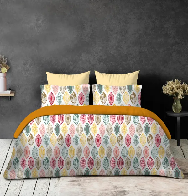 Multicolor_Premium_Quality_Super_Fine_Cotton_Leafy_Design_Bedsheet