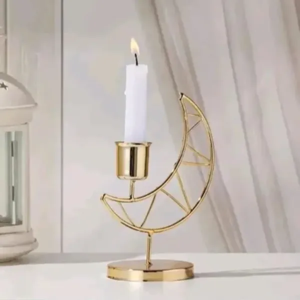 Golden_Decorative_Metal_Moon_Design_Candle_Stand_(Set_Of_2)