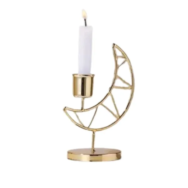 Golden_Decorative_Metal_Moon_Design_Candle_Stand_(Set_Of_2)