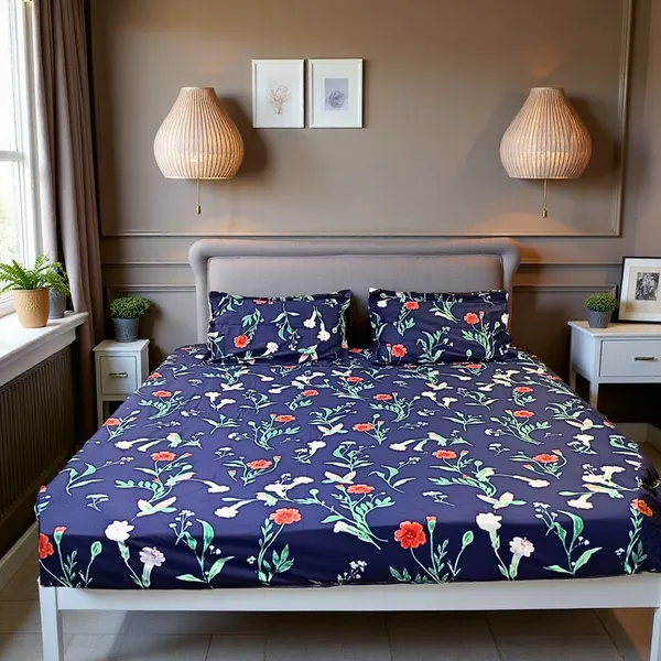 Blue_Printed_Double_Bed_King_Size_Bedsheet_With_2_Pillows