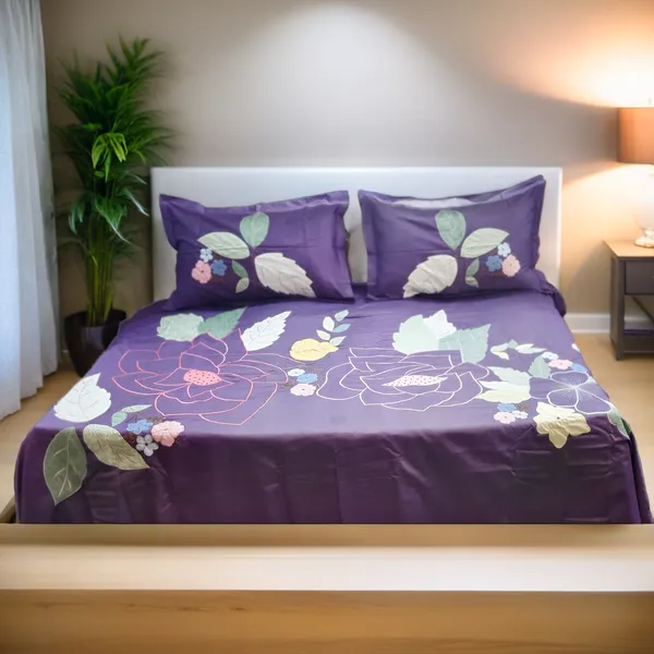 Blue_Designer_Embroidered_All_Over_Floral_Design_Bedcover_With_2_Pillows