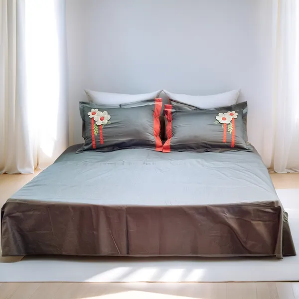 Grey_Bedcover_With_Pillows_Embroidered_And_Patch