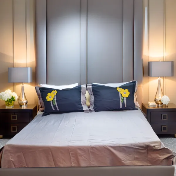 Grey_Bedcover_With_Pillows_Embroidered_And_Patch
