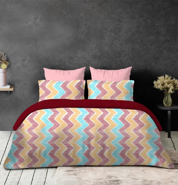 Multicolor_Premium_Quality_Cotton_Zig-Zag_Design_Bedsheet_(144-Tc)