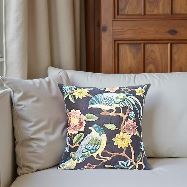 Blue_Designer_Bird_And_Floral_Embroidered_Cushion_Cover