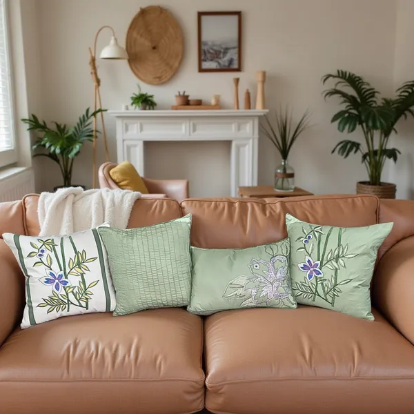 Green_&_White_Cotton_Embroidered_&_Quilted_Floral_Design_Cushion_Cover_(4_Pcs)