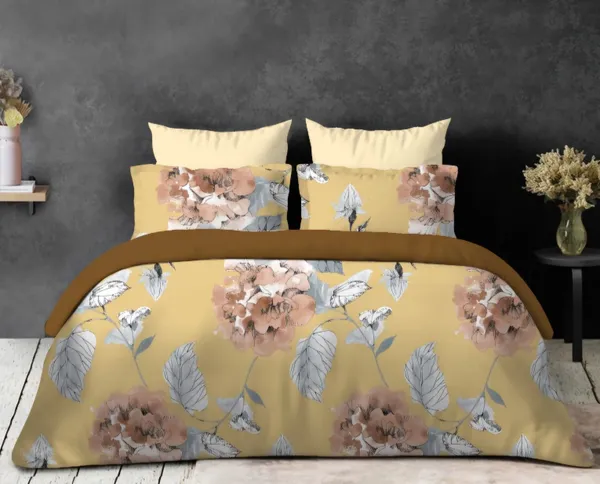 Beige_Printed_Double_Bed_Micro_Cotton_Bedsheet