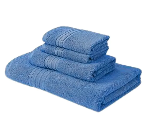 Blossoms_4_pc_Blue_colour_Towel_set_._|1_PC_Bath_Towel_|_1_PC_hand_Towel|_|_2_pc_Face_Towel|_|100%_pure_cotton|.