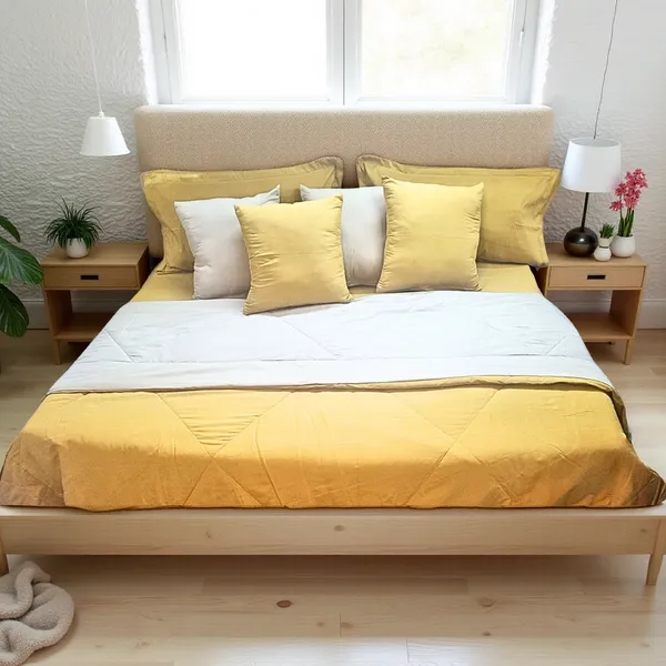 Blossoms_9_pc_beige_and_off_white_bedding_set_with_soft_and_durable_micro_cotton_fabric_._Includes_1_comforter(reversible)_,1_dohar_reversible,_1_bedsheet_,_2_pillows_and_4_cushion_covers_only_.