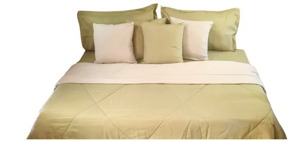 Blossoms_9_pc_green_and_cream_bedding_set_with_soft_and_durable_micro_cotton_fabric_._Includes_1_comforter(reversible)_,1_dohar_reversible,_1_bedsheet_,_2_pillows_and_4_cushion_covers_only_.