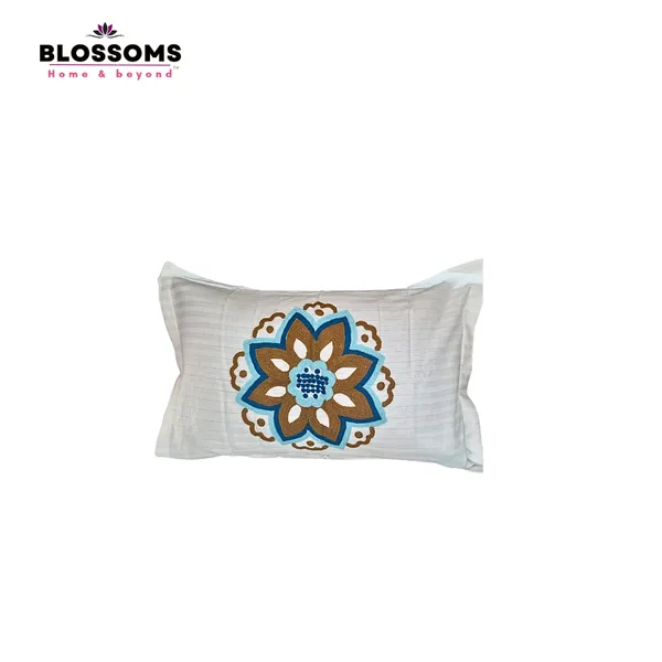 Blossoms_aari_plutch_work_floral_whole_Embroidered_bedsheet_with_2_embroidered_pillow_covers_._Pure_cotton_-off_white_fabric.