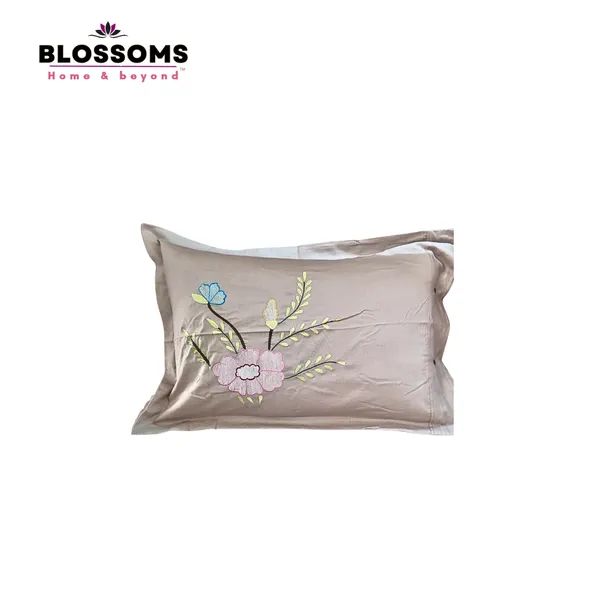 Blossoms_embroidered_beige_grey_double_bed_bedcover_with_floral_embroidery_on_side_with_embroidered_pillow_covers_._100_inch_size_with_pure_cotton_fabric.