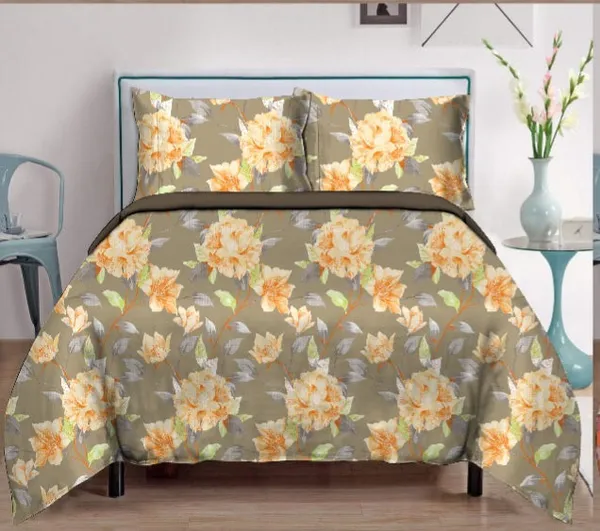 Green_Pure_Cotton_Floral_Printed_Double_Bed_Bedsheet_With_2_Pillow_Covers