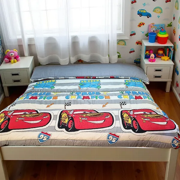 Blossoms_kids_comforter(quilt)_mcqueen_cars_print_with_280_gsm_filling._Pure_cotton_fabric._Unit_1