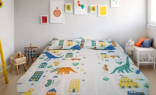 BLOSSOMS_kids_printed_jungle_theme_100%_pure_cotton_bedsheet_100x100_inch_with_2_pillows.