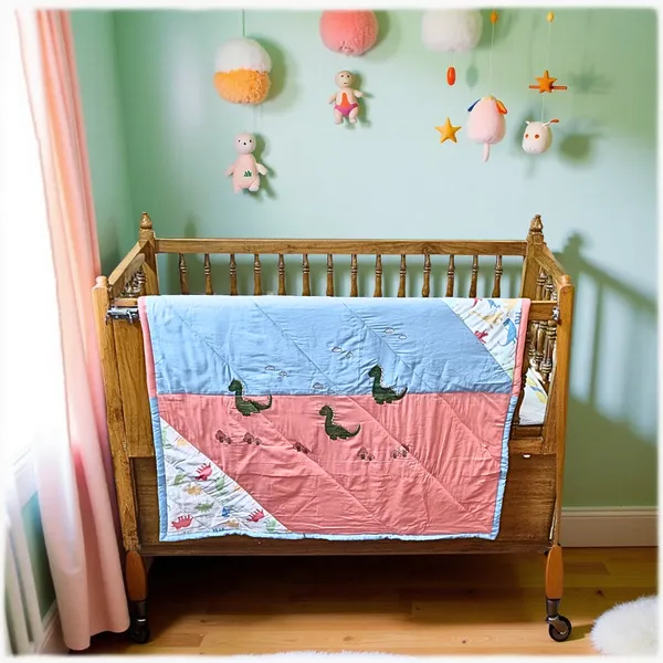 Blossoms_Kids_bedding_set_1_bedsheet_(36"x50")_1_pillow_(12"x15")_with_filler_with_dinosaurs_embroidered_and_2_bolster(15"x15")_with_cover,_1_bichoni_-(25"x35"),_1_quilt_(30"x40")_upto_3_years)
