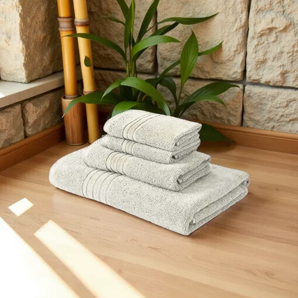 Blossoms_4_pc_off_white_colour_Towel_set_._|1_PC_Bath_Towel_|_1_PC_hand_Towel|_|_2_pcs_Face_Towel|_|100%_pure_cotton|.