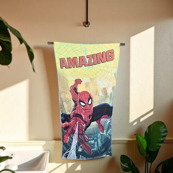 Blossoms_kids_"Spiderman"_printed_Towels_|_100%_Cotton_towels|_|_safe_for_kids_|_big_size_-29x62_inch_|_set_of_1_pc_.