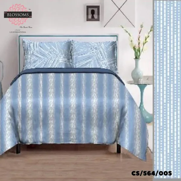 Sky_Blue_Cotton_Satin_Double_Bed_Bedsheets