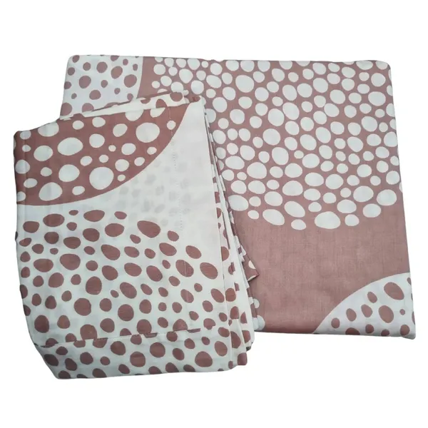 White_&_Rust_Cotton_Satin_Double_Bed_Bedsheets