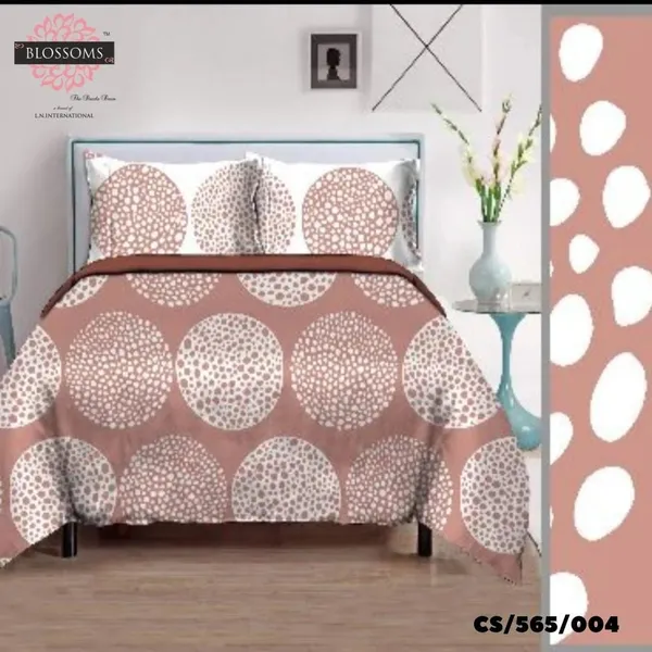 White_&_Rust_Cotton_Satin_Double_Bed_Bedsheets