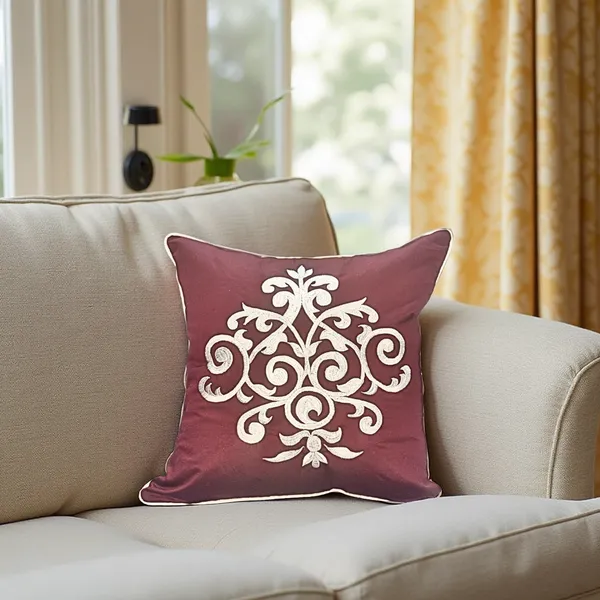 Blossoms_Decorative_Designer_Cushion_Cover_|Embroidered_work|_16x16|inch,_Cotton_Fabric|Modern_Design._Set_of_1_.