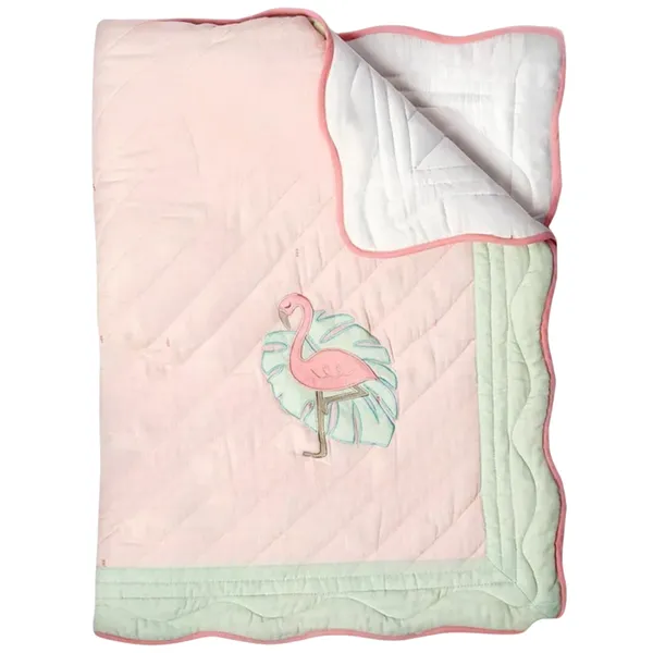 Blossoms_Kids_quilt_cotton_fabric_with_flamingo_embroided_.