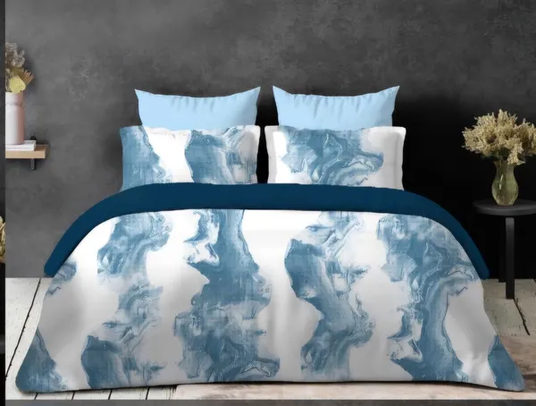 Blue_Micro_Fabric_Double_Bed_Bedsheet_With_2_Pillow_Covers