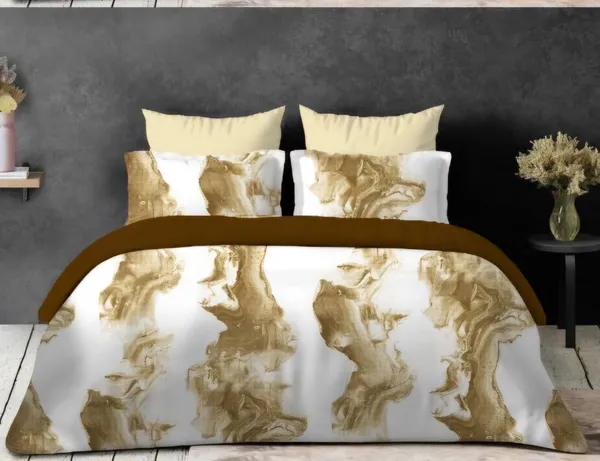 Beige_Micro_Fabric_Double_Bed_Bedsheet_With_2_Pillow_Covers