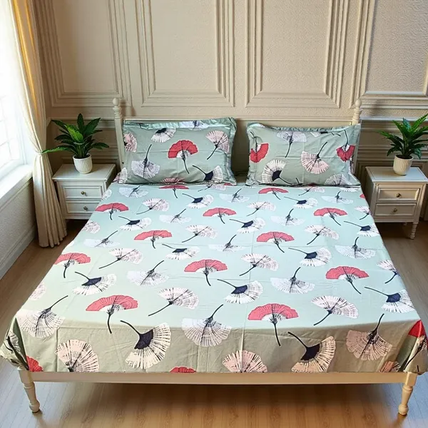 Blossoms_Printed_bedsheets_with_super_premium_100%_cotton_fabric_with_2_pillows_in_500_thread_count._112x112_inch_king_size.