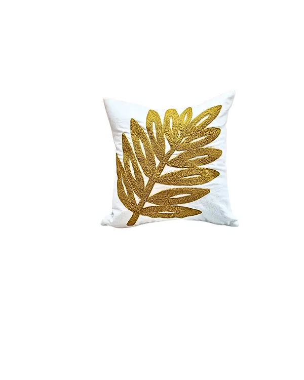 White_&_Golden_Decorative_Embroided_Aari_Work_Cushion_Cover
