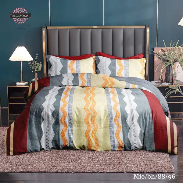 Microfiber_double_bedsheet_|Stripe_design_|2pillow_covers|200tc|120gsm|Supersoft|95by_95inch|
