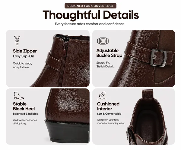 Kraasa_Men's_Synthetic_Leather_Ankle_Boots_with_Side_Buckle_Strap,_Elastic_Panel_&_Durable_TPR_Sole_Casual_&_Formal_Wear_Boot