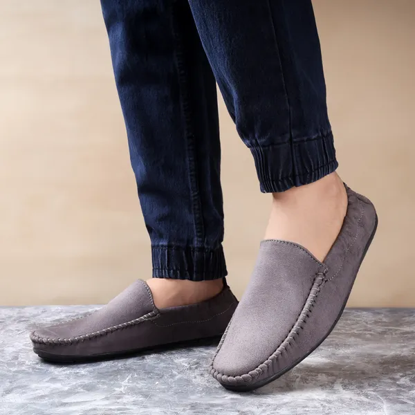 Grey_Synthetic_Leather_Slip_On_Loafers_|_For_Men