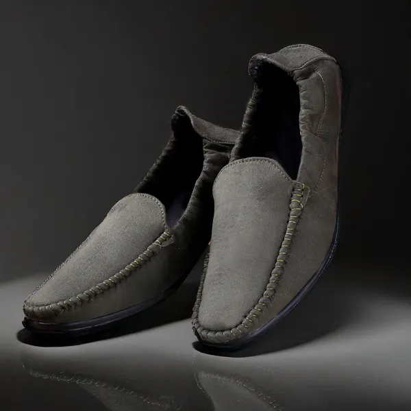 Green_Synthetic_Leather_Slip_On_Loafers_|_For_Men