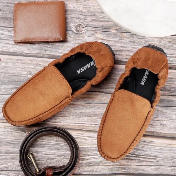 Tan_Synthetic_Leather_Slip_On_Loafers_|_For_Men