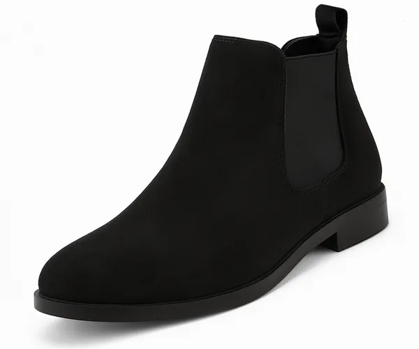 Black_Synthetic_Leather_Slip_On_Chelsea_Boots_|_For_Men