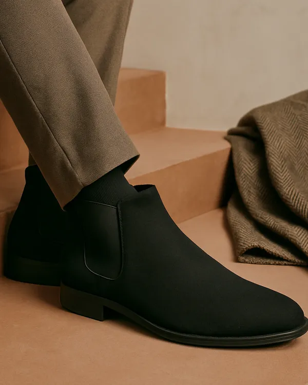 Black_Synthetic_Leather_Slip_On_Chelsea_Boots_|_For_Men