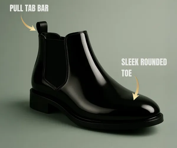 Shinny_Black_Faux_Leather_Slip_On_Chelsea_Boots_|_For_Men