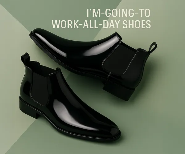Shinny_Black_Faux_Leather_Slip_On_Chelsea_Boots_|_For_Men