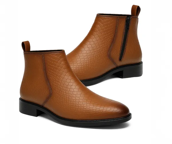 Kraasa_ORION-X_Men's_Vegan_Leather_Chelsea_Boots_Classic_Almond_Toe_Ankle_Boots_with_Textured_Finish_|_Formal_&_Smart_Casual_Boots