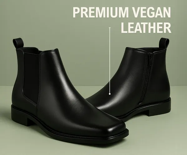 Kraasa_THE_ASHFORD__Mens_Stylish_Vegan_Leather_Chelsea_Boots_with_Side_Zipper_&_Elastic_Panel,_Square_Toe_Ankle_Boot_(Tan_/_Black_/_Brown)