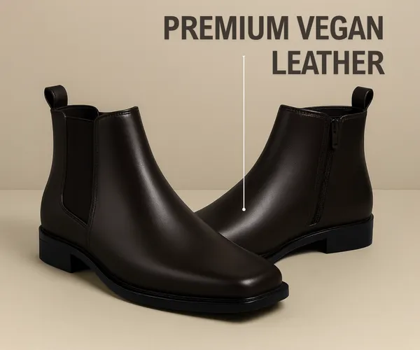 Kraasa_THE_ASHFORD__Mens_Stylish_Vegan_Leather_Chelsea_Boots_with_Side_Zipper_&_Elastic_Panel,_Square_Toe_Ankle_Boot_(Tan_/_Black_/_Brown)